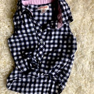 Toddler Girls Navy and White Gingham Tanktop